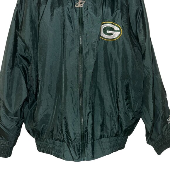 Vintage Logo Athletic NFL Jacket Mens XL Green Bay Packers Windbreaker Green - Picture 3 of 10